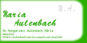 maria aulenbach business card